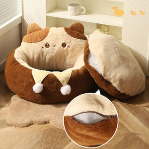 Warm Plush Pet Round Sofa Bed For Deep Sleep Comfort