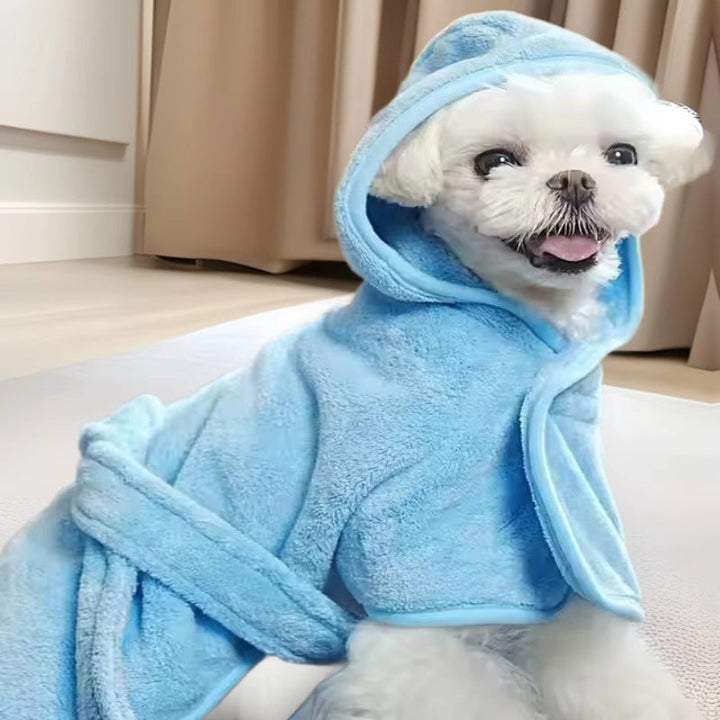 Transform Your Pet's Bath Time with Our Soft Thickened Coral Fleece Bathrobe